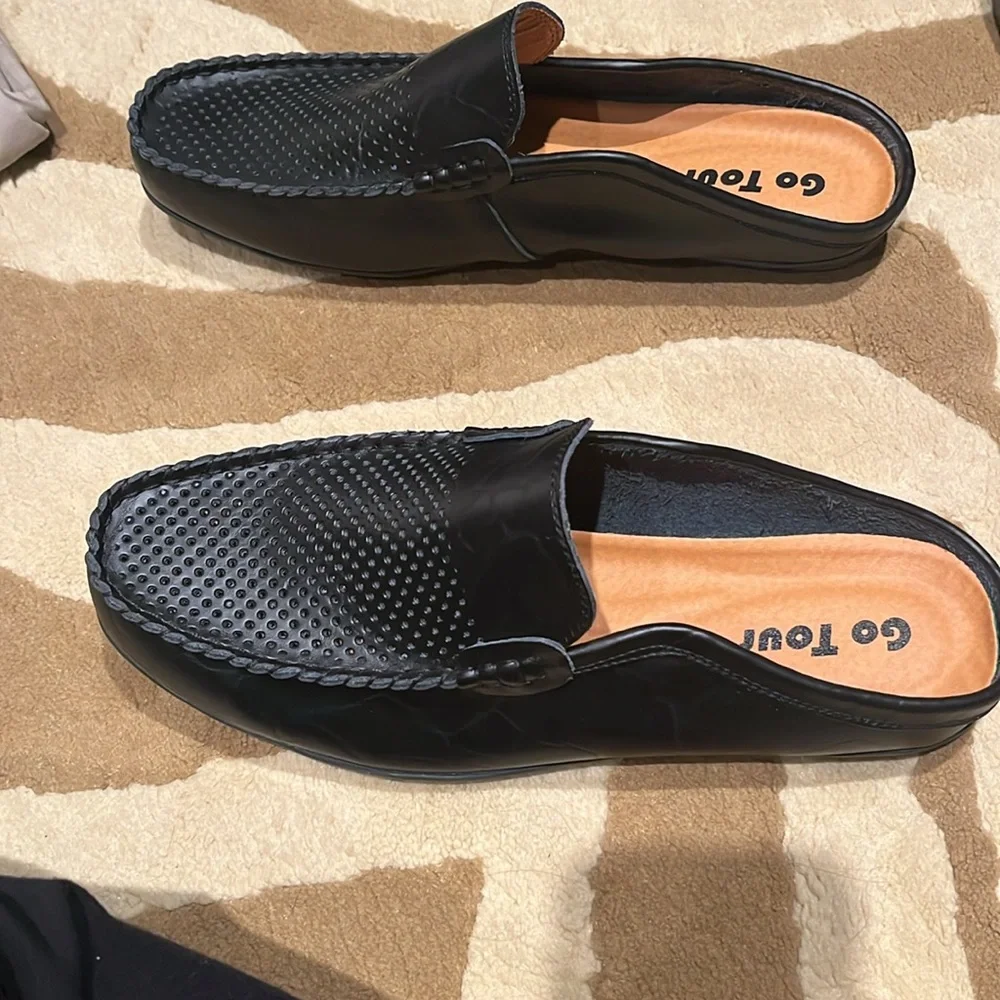 Go Tour Mens Loafers Black Size 10.5 US